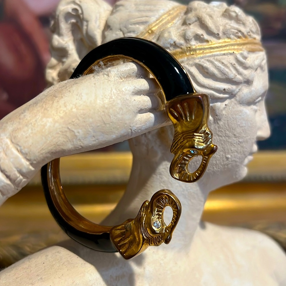 Elephant cuff bracelet, Kenneth Jay lane
Black and gold